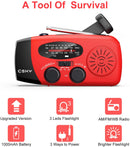 Hand Crank Radio with Flashlight for Emergency, Solar Radios, Self Powered AM/FM NOAA Weather Radio with 1000mAh Power Bank