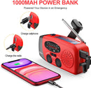 Hand Crank Radio with Flashlight for Emergency, Solar Radios, Self Powered AM/FM NOAA Weather Radio with 1000mAh Power Bank